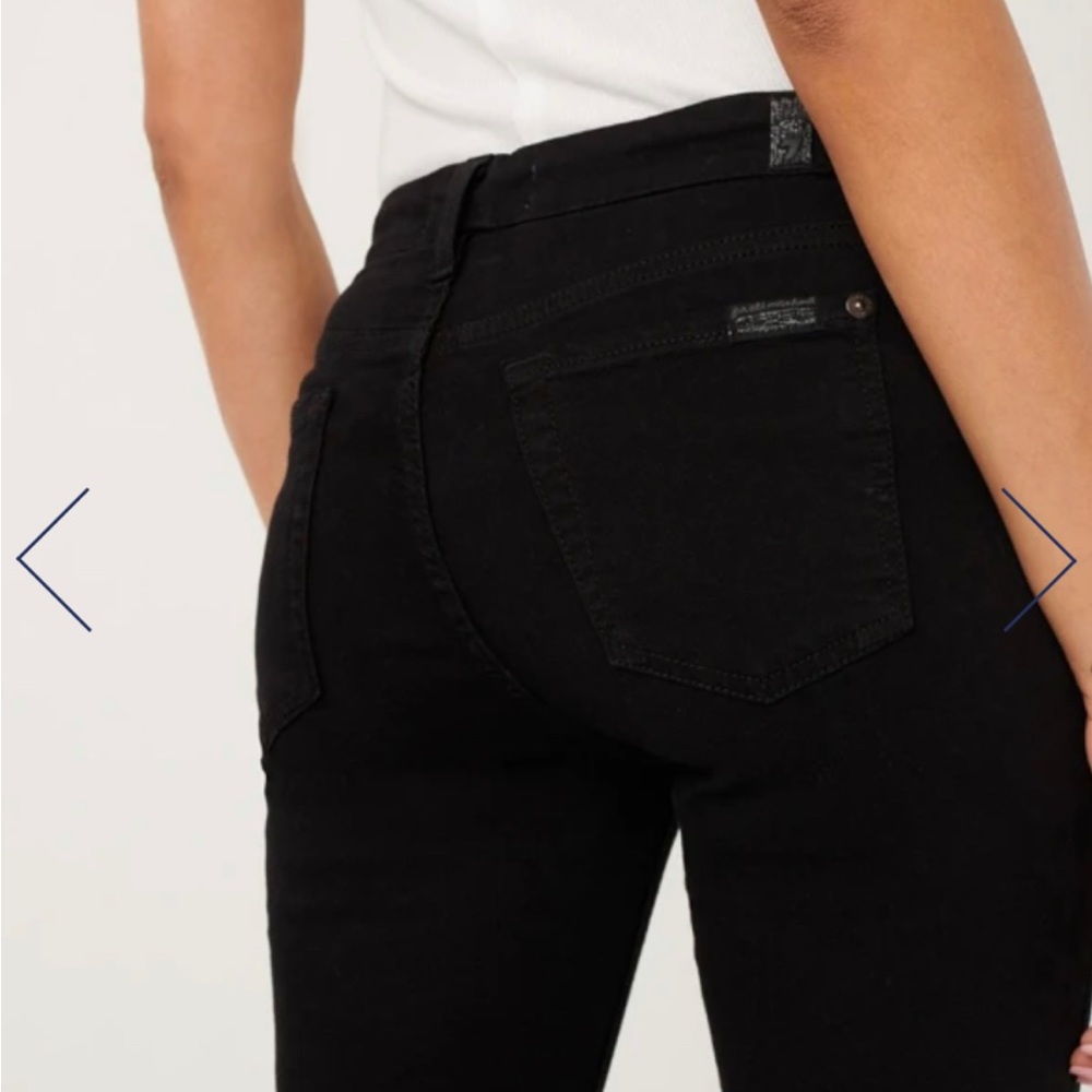 7 FOR ALL MANKIND • b(air) skinny ankle jeans • black• sz 28